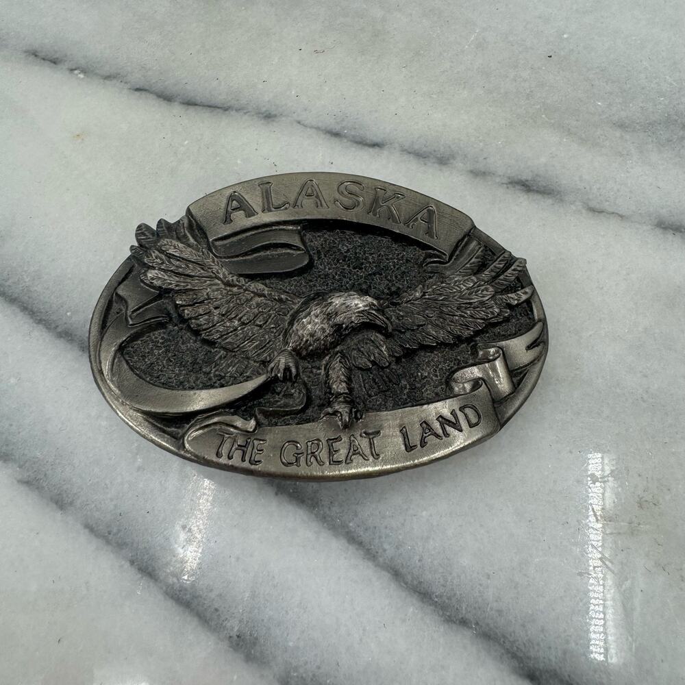 Vintage Alaska The Great Land Gray belt buckle